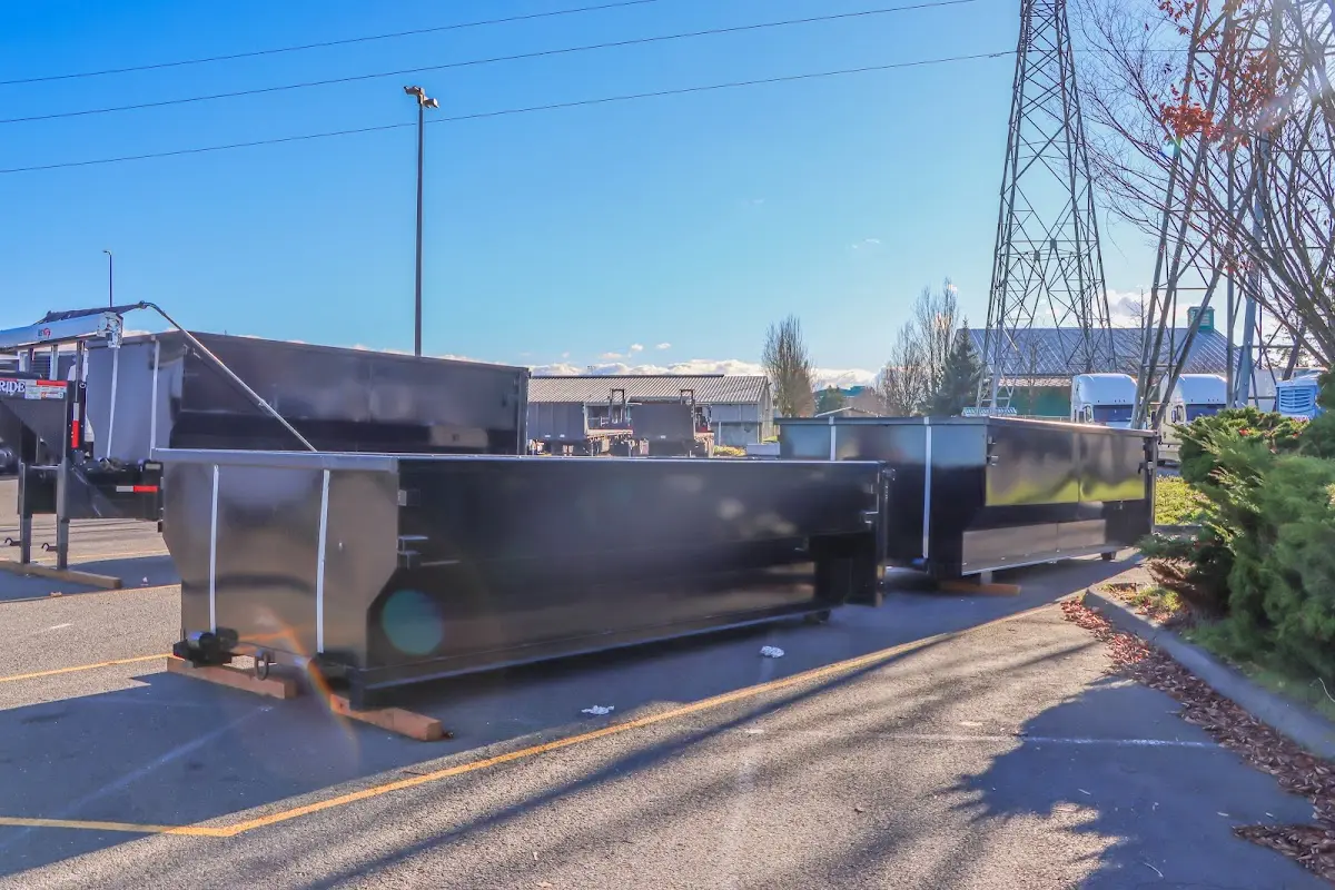 Roll-off dumpster ready for waste disposal at job site for Estate Cleanout Dumpster Rental in Boca Raton
